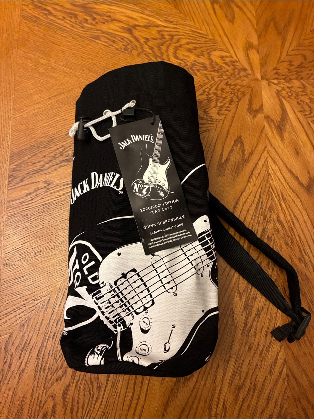 Jack Daniels Black and White Guitar Print Cinch Sack Year 2 of 3 Designs